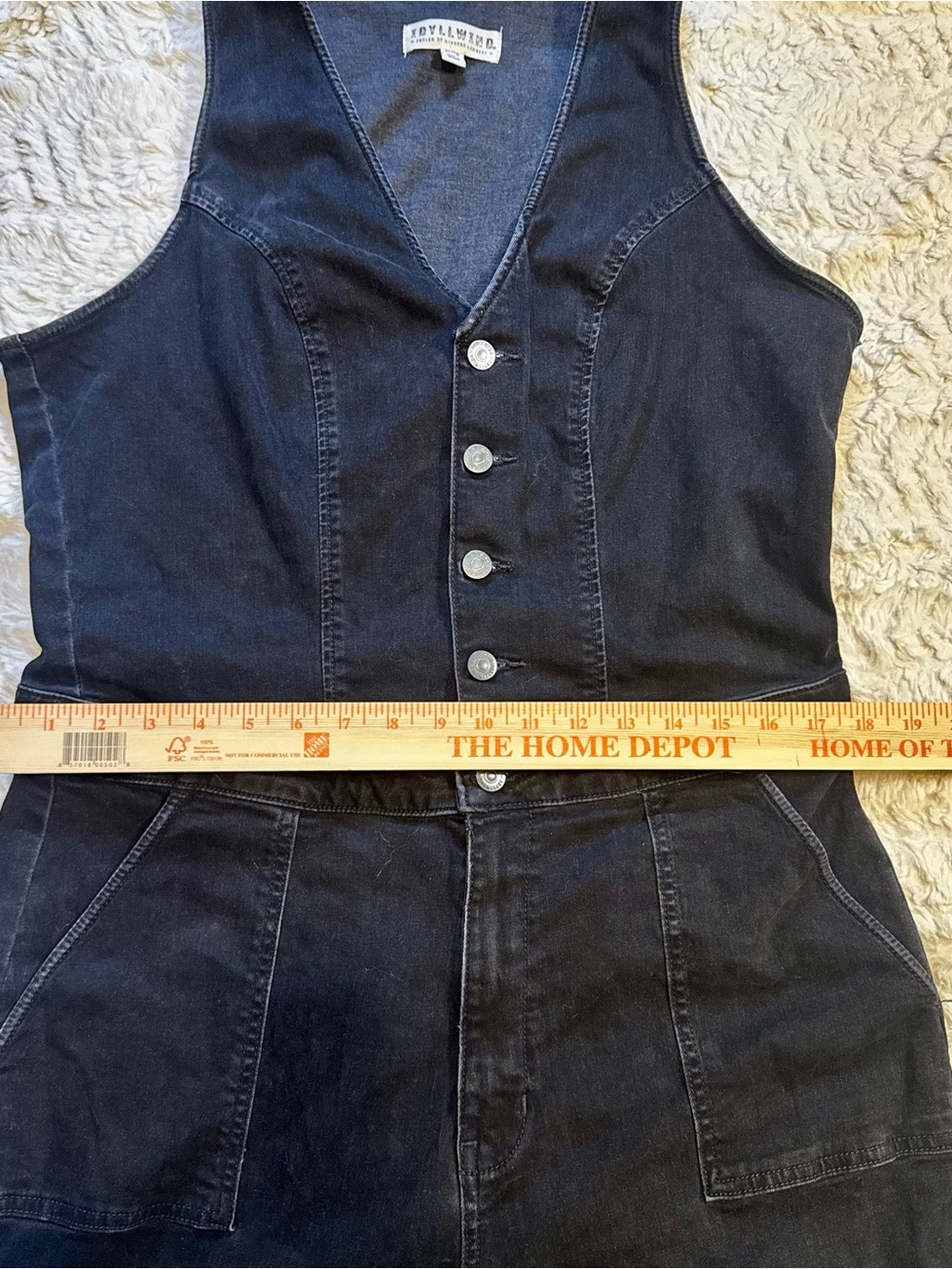 Idyllwind Center Stage Black Denim Flare Jumpsuit XL Western Cowgirl Stretch - Picture 4 of 6